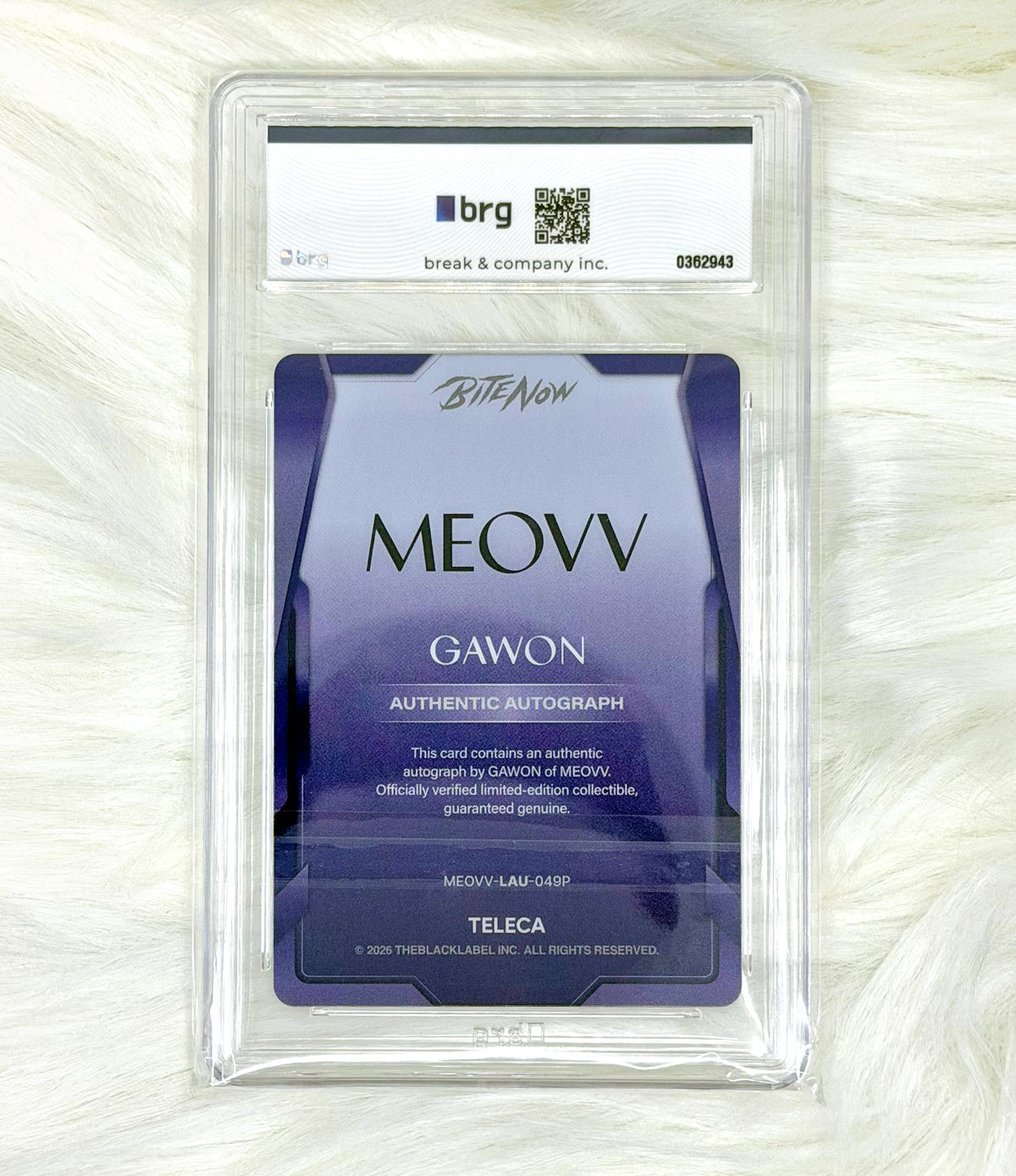MEOVV Gawon 2026 TELECA Limited Autograph Purple 37/50 | BRG AUTH