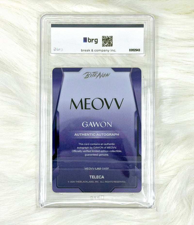 MEOVV Gawon 2026 TELECA Limited Autograph Purple 37/50 | BRG AUTH, back