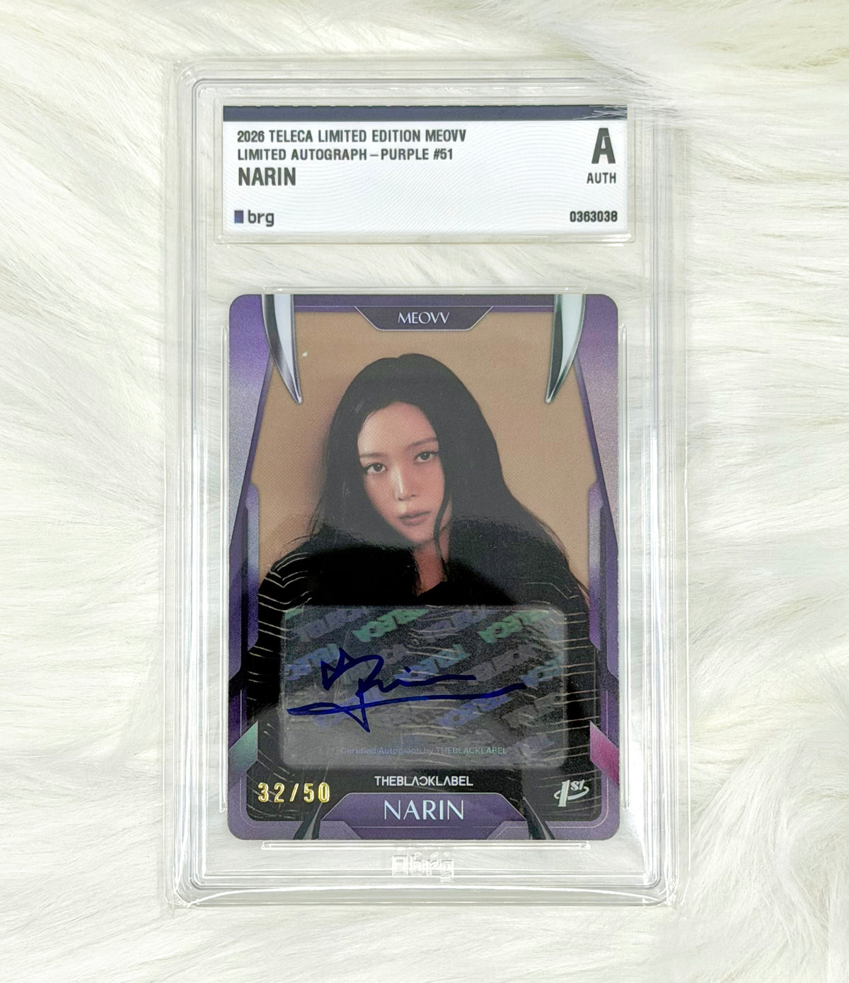 MEOVV Narin 2026 TELECA Limited Autograph Purple 32/50 | BRG AUTH