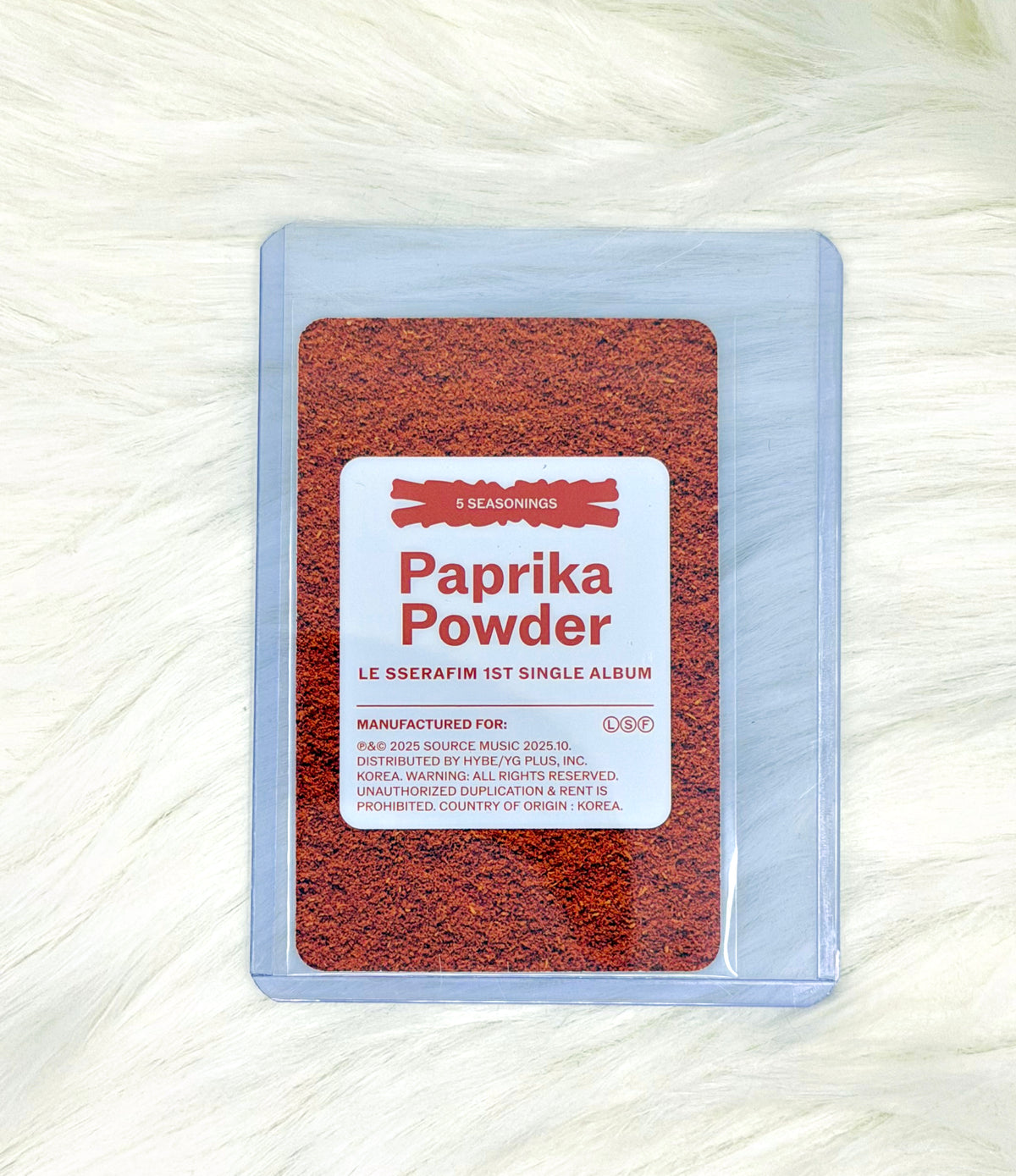 LE SSERAFIM Kazuha SPAGHETTI Paprika Powder Photocard | Signed, back