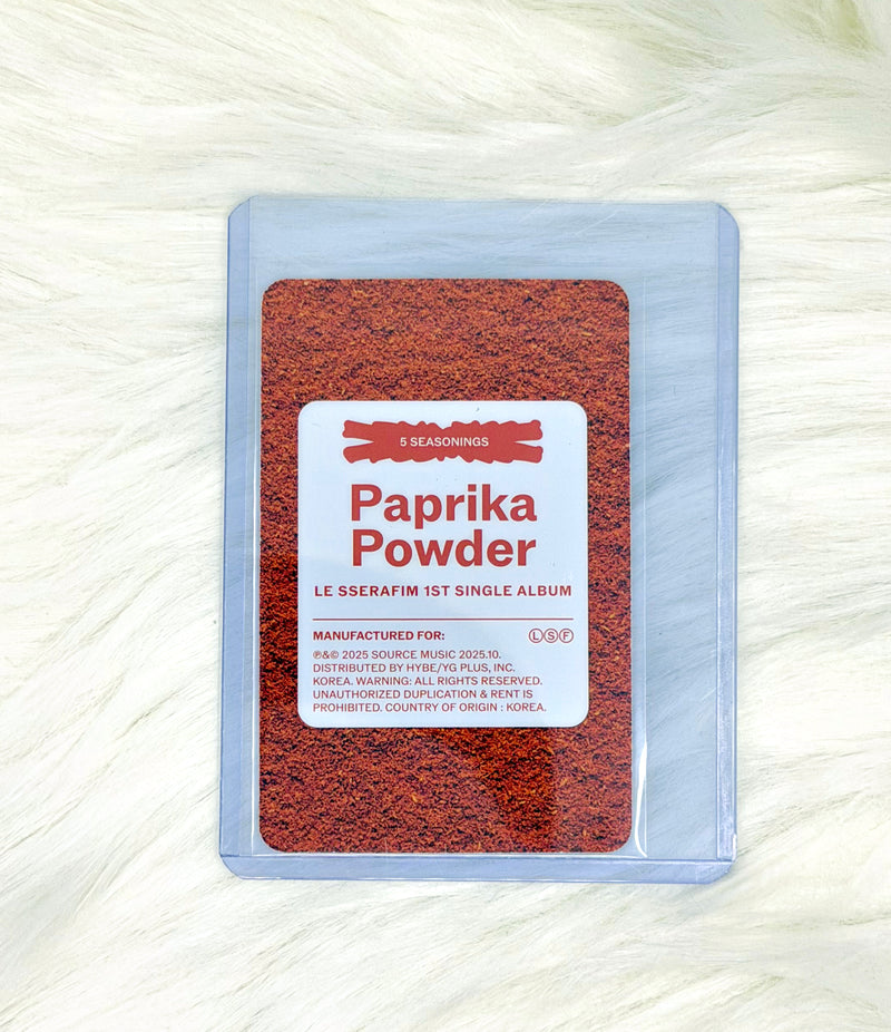 LE SSERAFIM Kazuha SPAGHETTI Paprika Powder Photocard | Signed, back