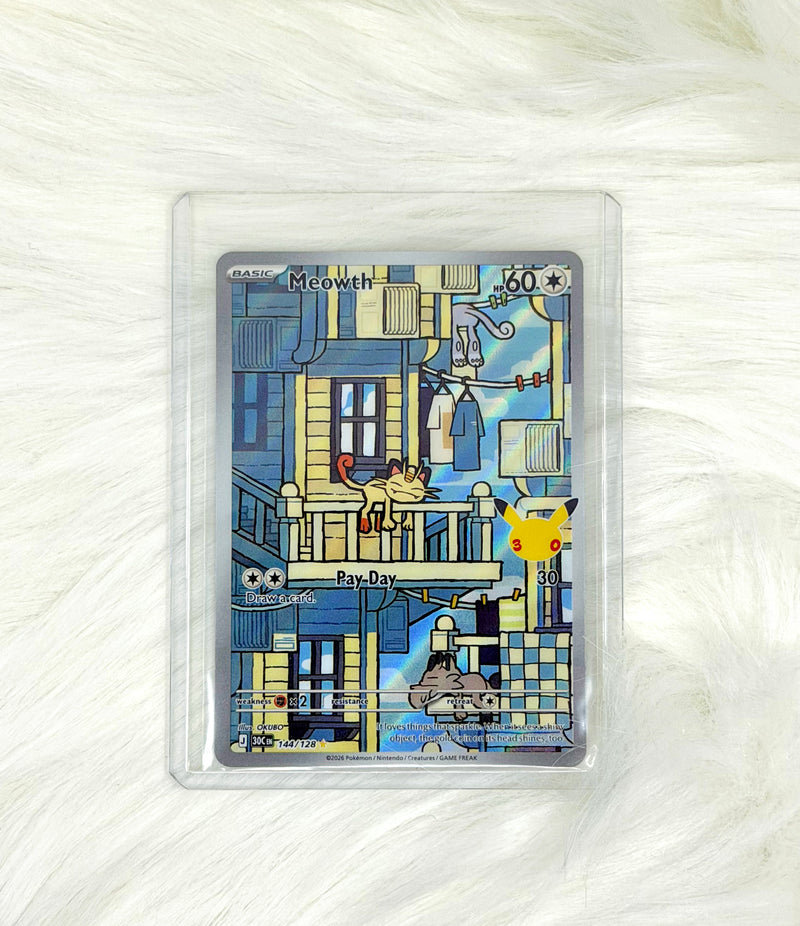 Pokémon TCG Meowth 144/128 | 30th Celebration | Illustration Rare | English | Near Mint