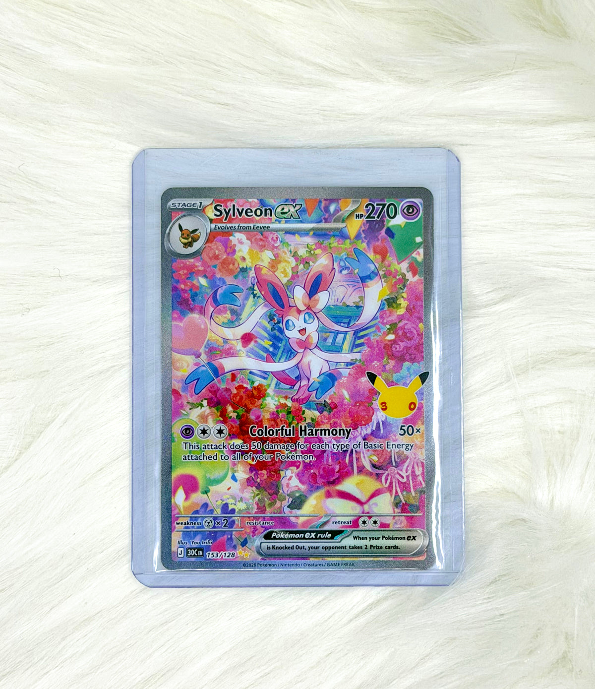 Pokémon TCG Sylveon ex 153/128 | 30th Celebration | Special Illustration Rare | English | Near Mint