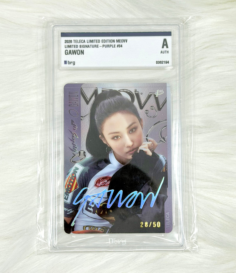 MEOVV Gawon 2026 TELECA Limited Signature Purple 28/50 | BRG AUTH