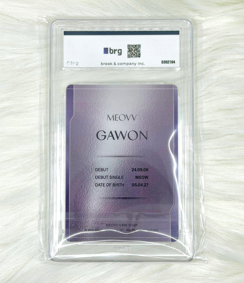 MEOVV Gawon 2026 TELECA Limited Signature Purple 28/50 | BRG AUTH, back