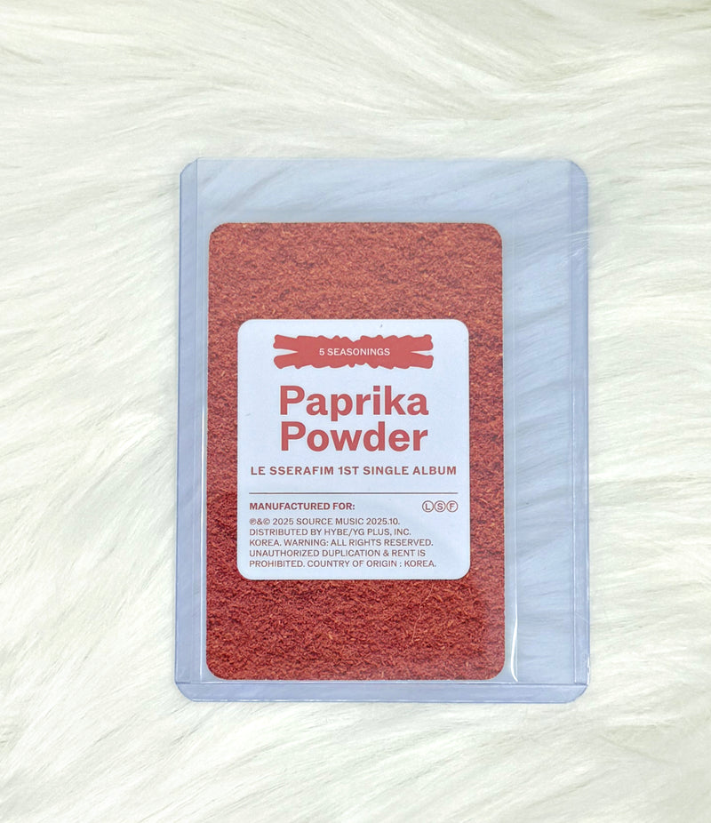LE SSERAFIM Sakura SPAGHETTI Paprika Powder Photocard | Signed, back