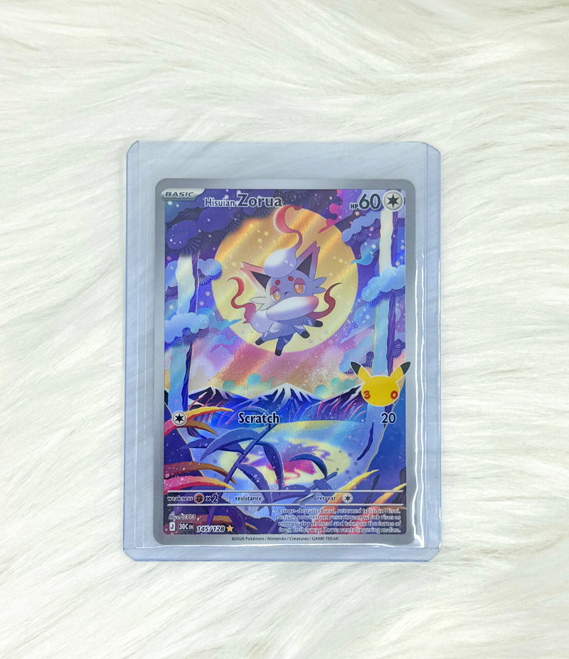 Pokémon TCG Hisuian Zorua 145/128 | 30th Celebration | Illustration Rare | English | Near Mint