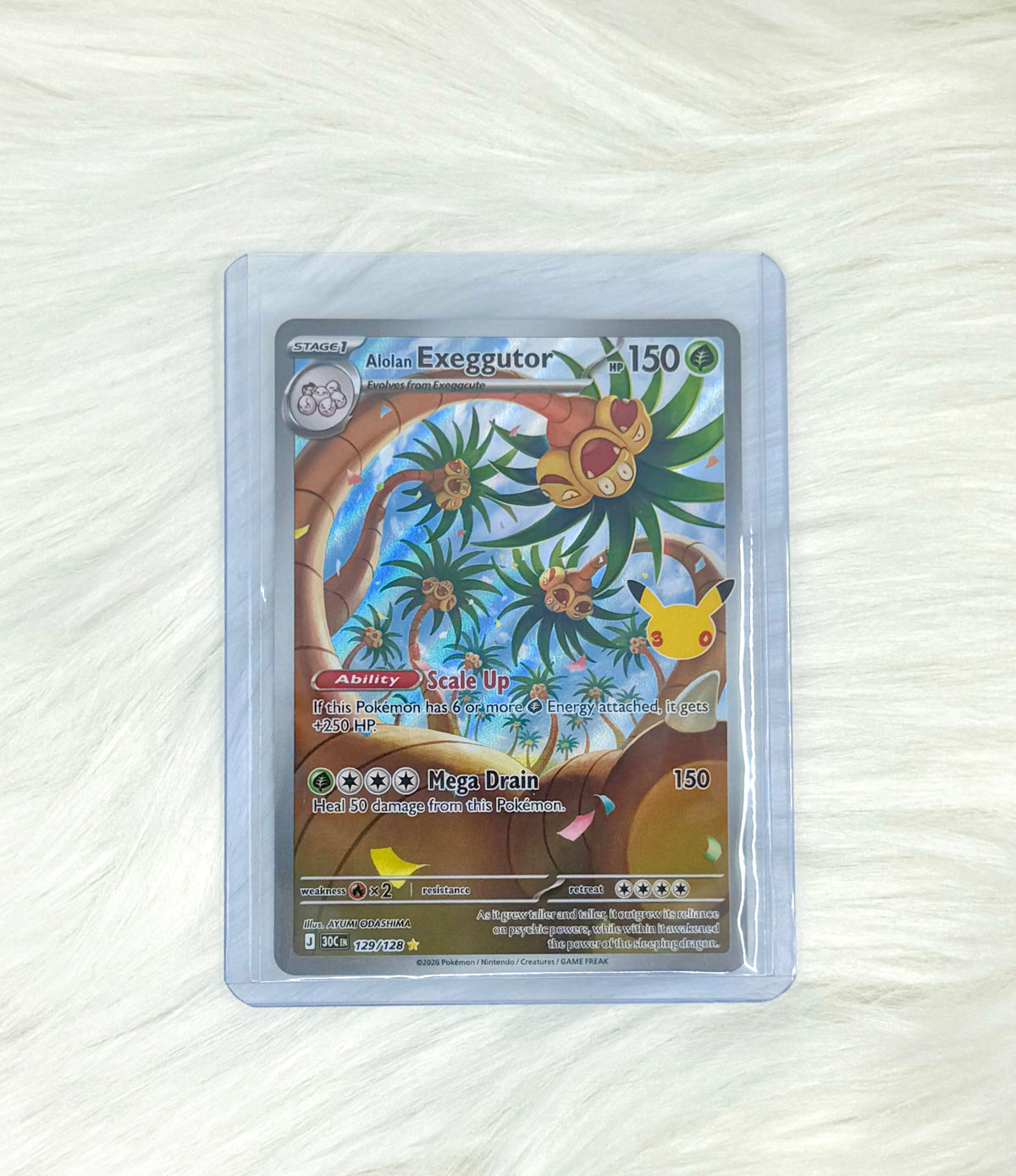 Pokémon TCG Alolan Exeggutor 129/128 | 30th Celebration | Illustration Rare | English | Near Mint