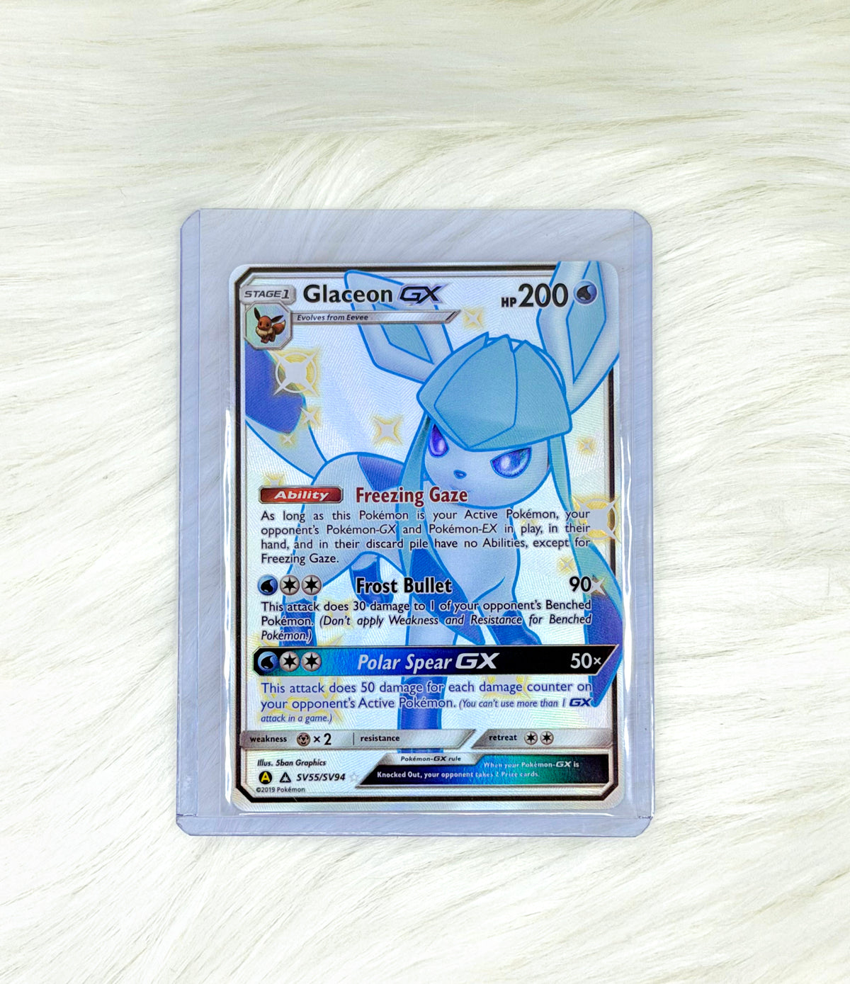 Pokémon TCG Glaceon GX SV55/SV94 | Hidden Fates Shiny Vault | Shiny Holo Rare | English | Near Mint