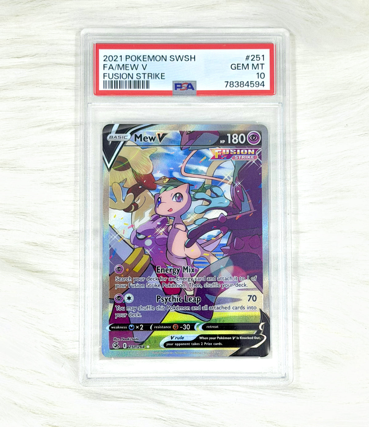 Pokémon TCG Mew V 251/264 | Fusion Strike | Alternate Art | PSA 10