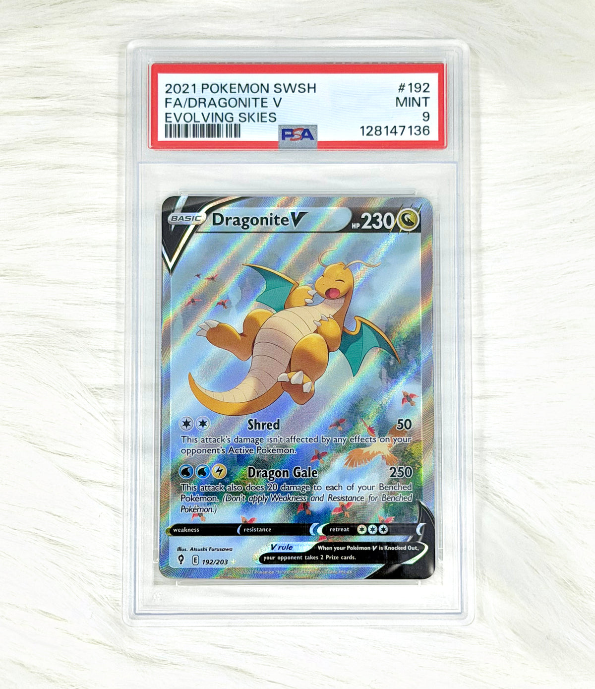 Pokémon TCG Dragonite V 192/203 | Evolving Skies | Alternate Art | PSA 9