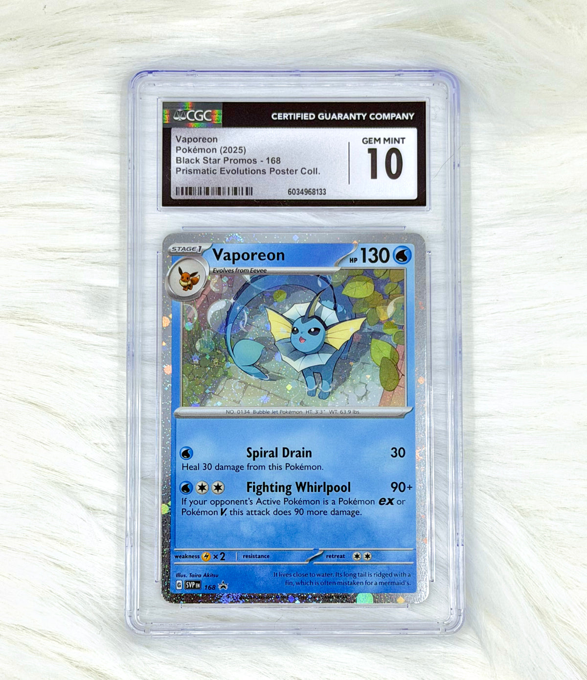 Pokémon TCG Vaporeon SVP 168 | Black Star Promo | Prismatic Evolutions Poster Collection | CGC Gem Mint 10