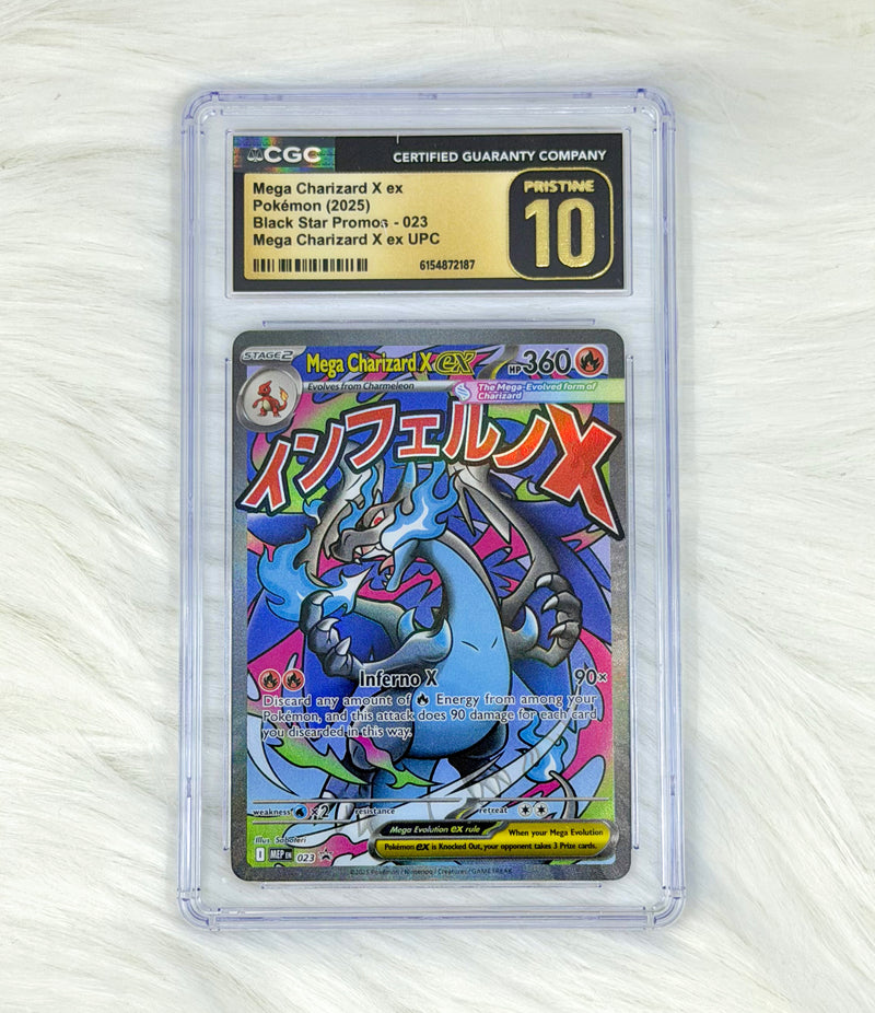 Pokémon TCG Mega Charizard X ex MEP 023 | Black Star Promo | Mega Charizard X ex UPC | CGC Pristine 10