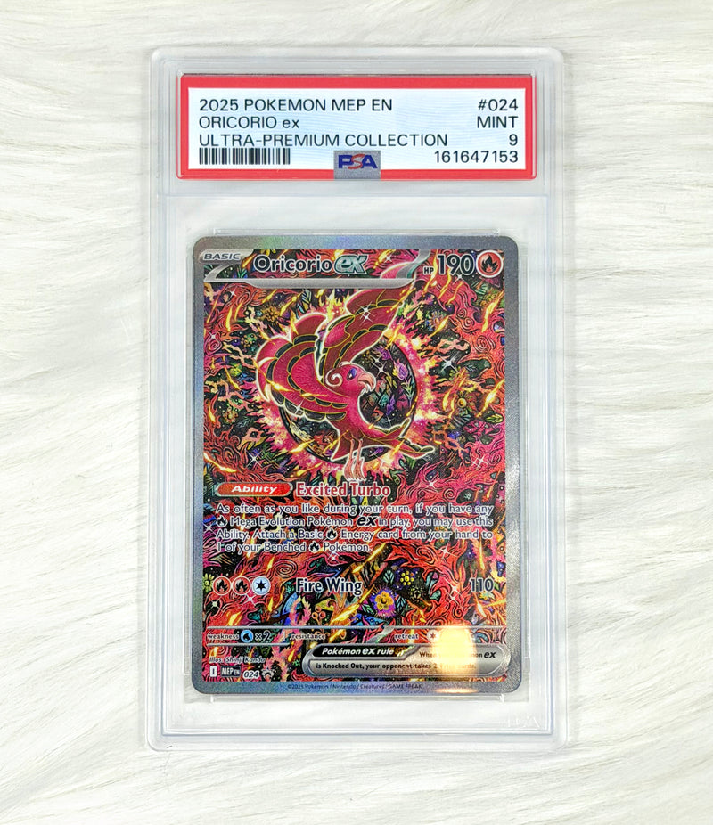 Pokémon TCG Oricorio ex MEP 024 | Black Star Promo | Mega Charizard X ex UPC | PSA 9