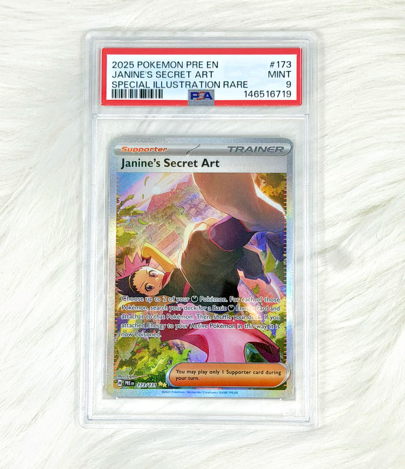 Pokémon TCG Janine's Secret Art 173/131 | Prismatic Evolutions | Special Illustration Rare | PSA 9