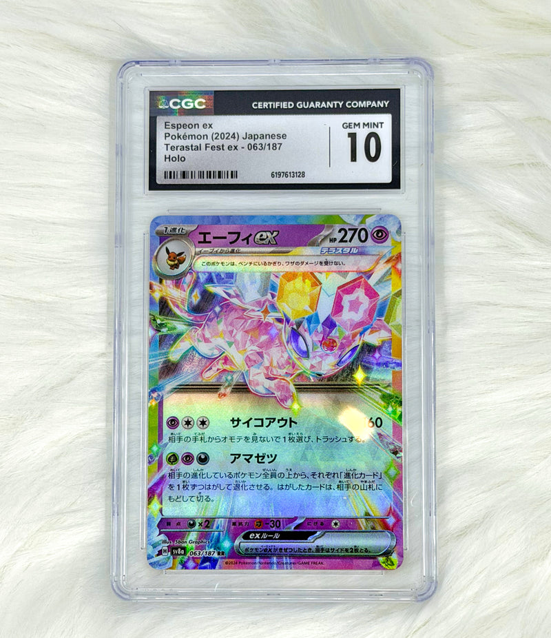 Pokémon TCG Espeon ex 063/187 | Terastal Festival ex | Double Rare (RR) | Japanese | CGC 10