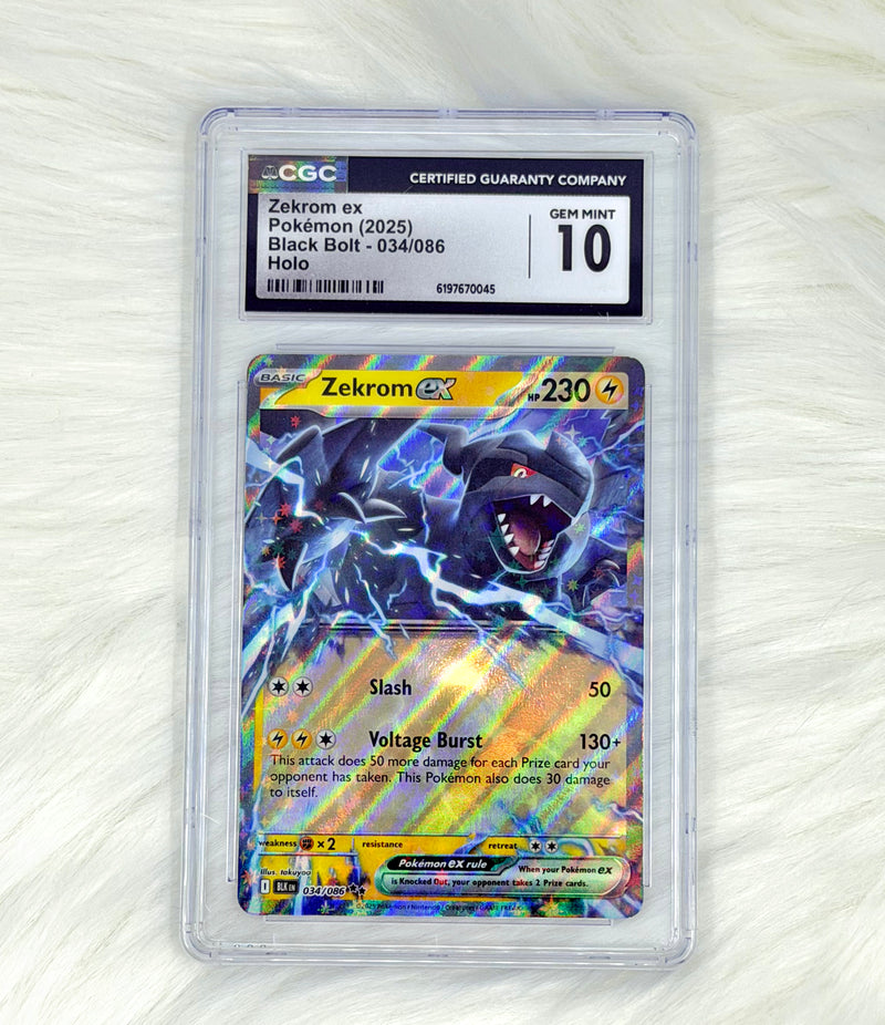 Pokémon TCG Zekrom ex 034/086 | Black Bolt | Double Rare | CGC 10