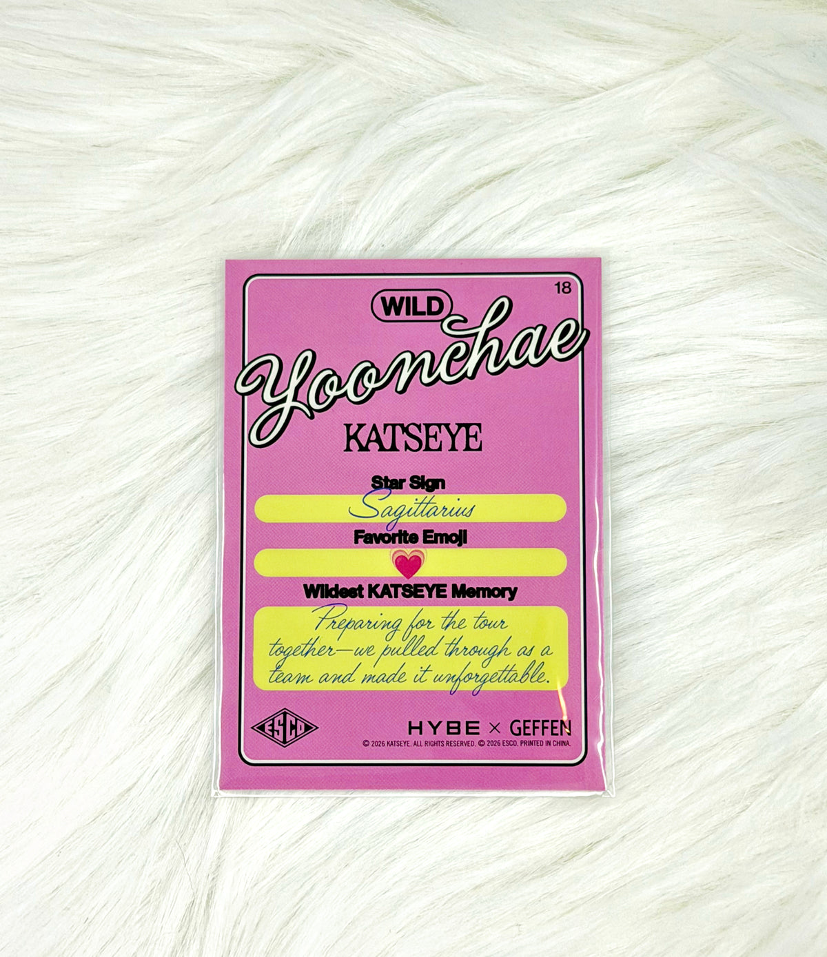 KATSEYE Yoonchae 2026 ESCO WILD Trading Card #18 | Base