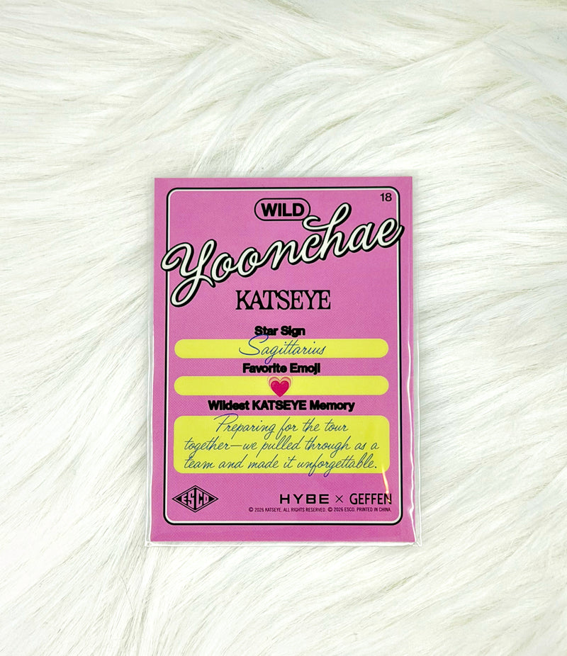 KATSEYE Yoonchae 2026 ESCO WILD Trading Card #18 | Base, back