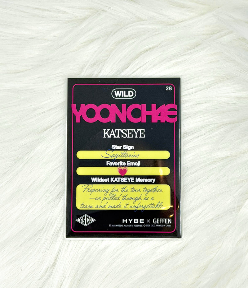KATSEYE Yoonchae 2026 ESCO WILD Trading Card #28 | Base, back