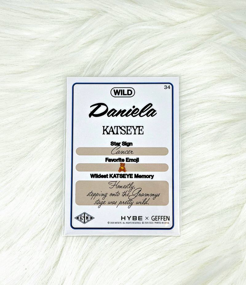 KATSEYE Daniela 2026 ESCO WILD Trading Card #34 | Base, back