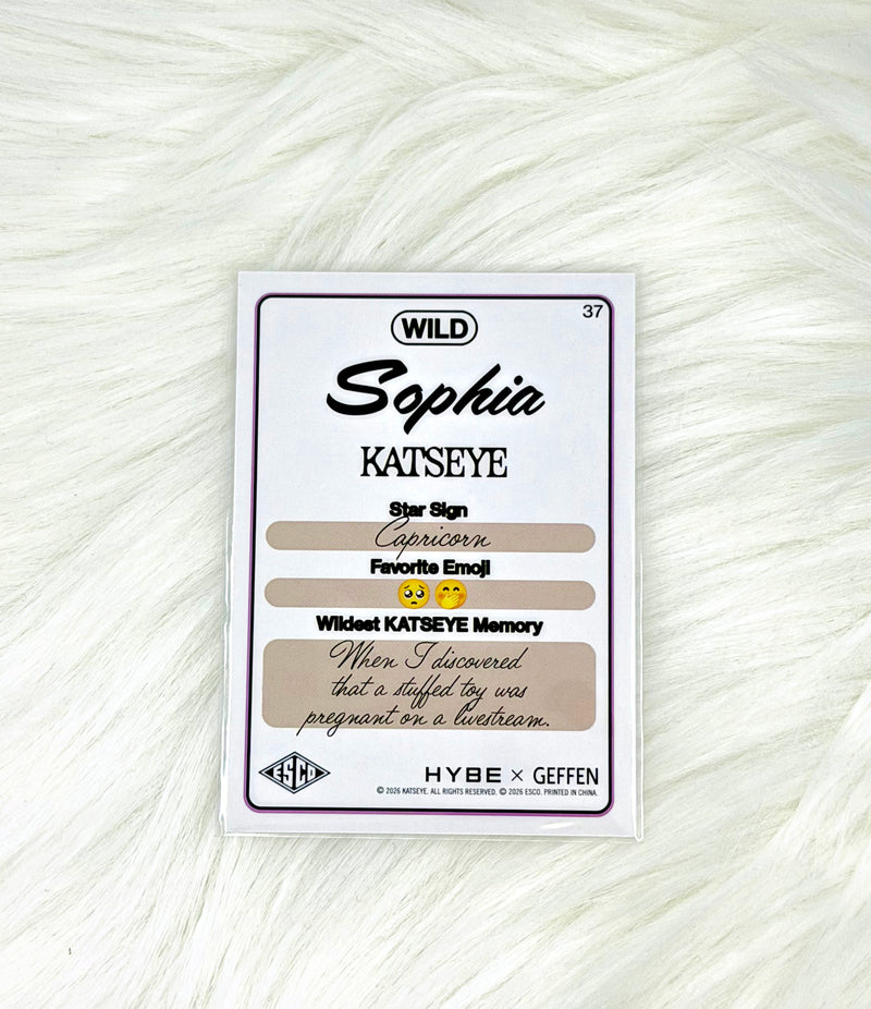 KATSEYE Sophia 2026 ESCO WILD Trading Card #37 | Base, back