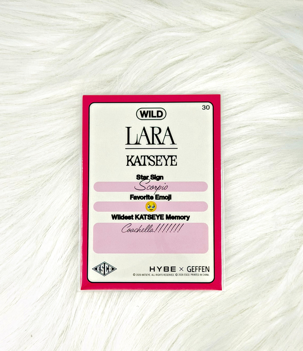 KATSEYE Lara 2026 ESCO WILD Trading Card #30 | Base
