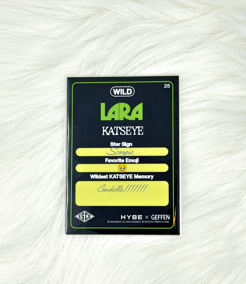 KATSEYE Lara 2026 ESCO WILD Trading Card #25 | Base, back