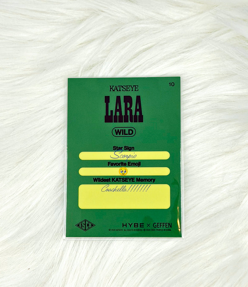 KATSEYE Lara 2026 ESCO WILD Trading Card #10 | Base, back