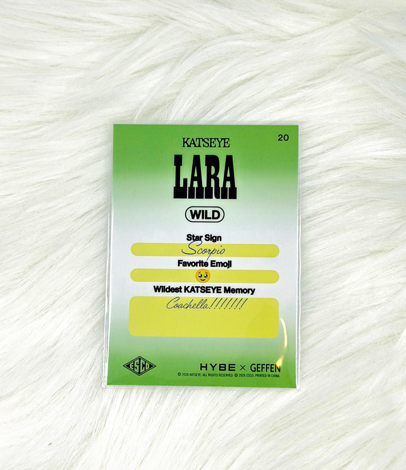 KATSEYE Lara 2026 ESCO WILD Trading Card #20 | Base, back