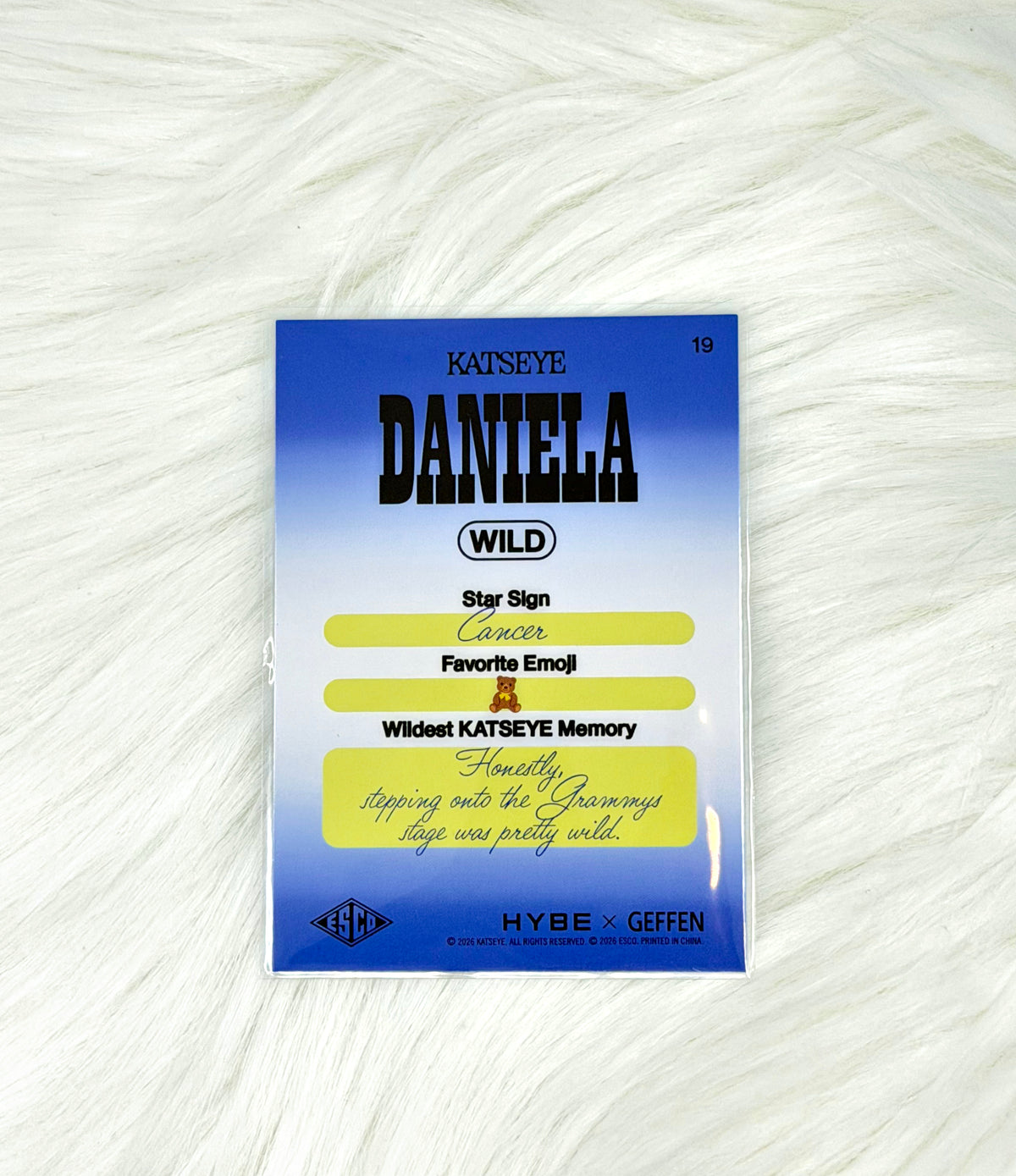 KATSEYE Daniela 2026 ESCO WILD Trading Card #19 | Base