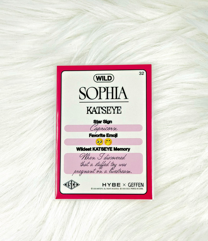 KATSEYE Sophia 2026 ESCO WILD Trading Card #32 | Base, back