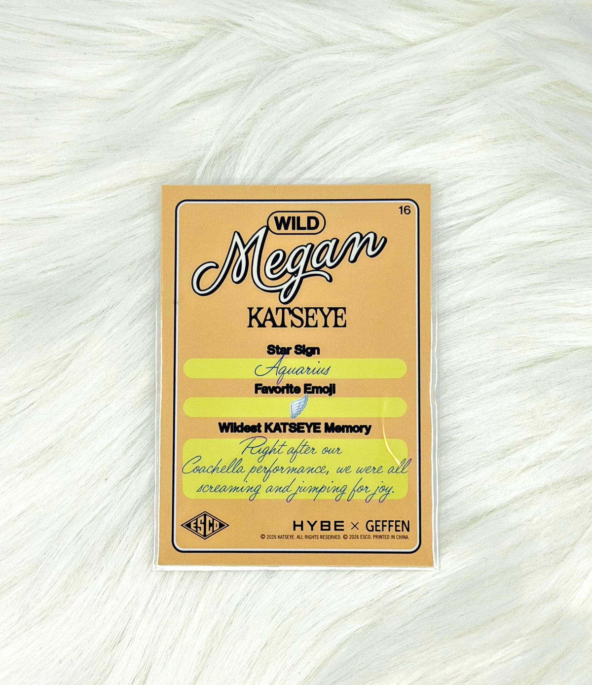 KATSEYE Megan 2026 ESCO WILD Trading Card #16 | Base