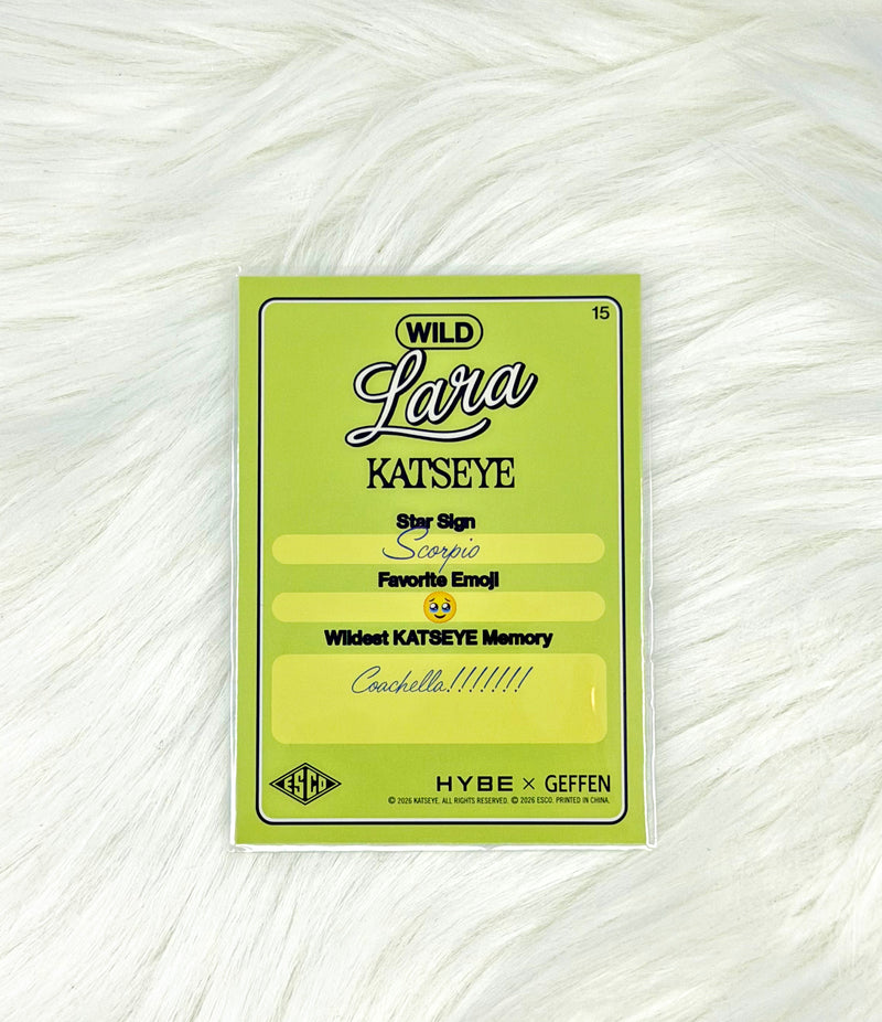 KATSEYE Lara 2026 ESCO WILD Trading Card #15 | Base, back