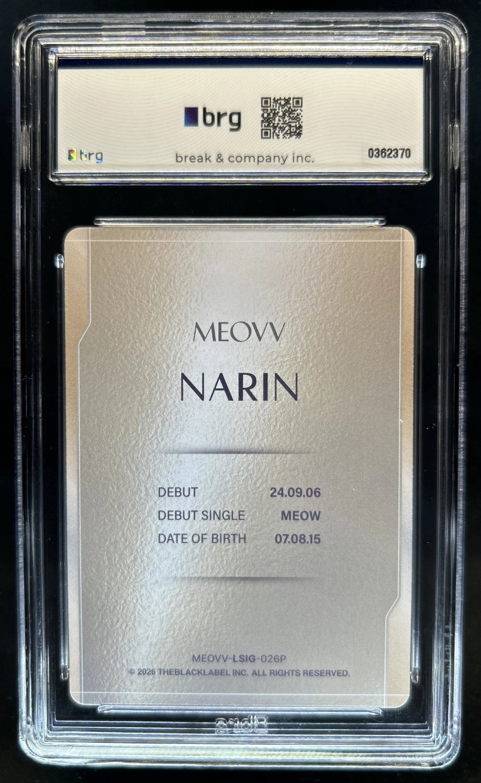 MEOVV Narin 2026 TELECA Limited Signature Gold 1/1 | BRG AUTH
